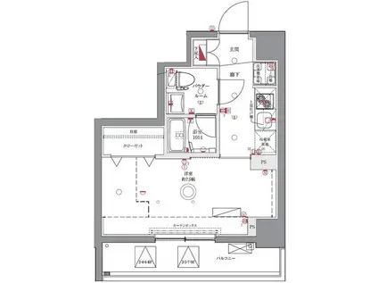 ユリカロゼAZ亀戸II(1K/8階)の間取り写真