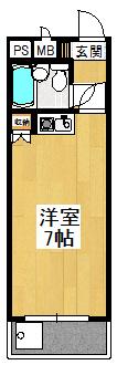 グランドアーバー(ワンルーム/4階)の間取り写真