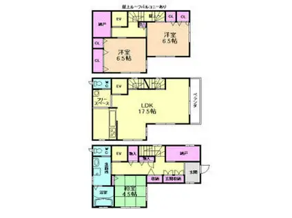 沢良宜西2丁目戸建て(3LDK)の間取り写真