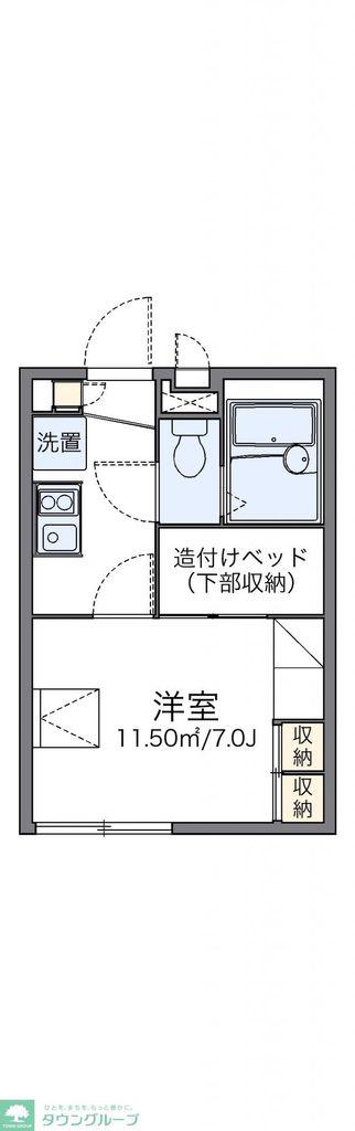 レオパレスロビン(1K/2階)の間取り写真