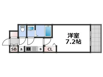 スペーシア日本橋東(1K/10階)の間取り写真