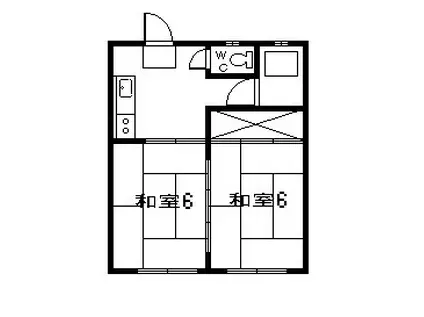 橋口アパート(2K/1階)の間取り写真