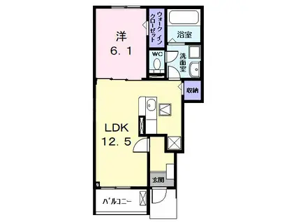 セシルII(1LDK/1階)の間取り写真