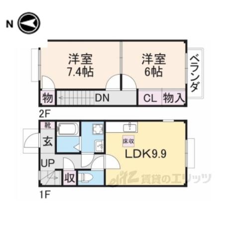 クレストステージ1(2LDK/2階)の間取り写真
