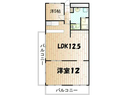 ハイマート屋島(2LDK/3階)の間取り写真