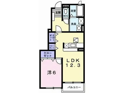 フォルストII(1LDK/1階)の間取り写真