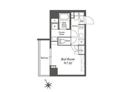 ブライズ白金台(1K/8階)の間取り写真