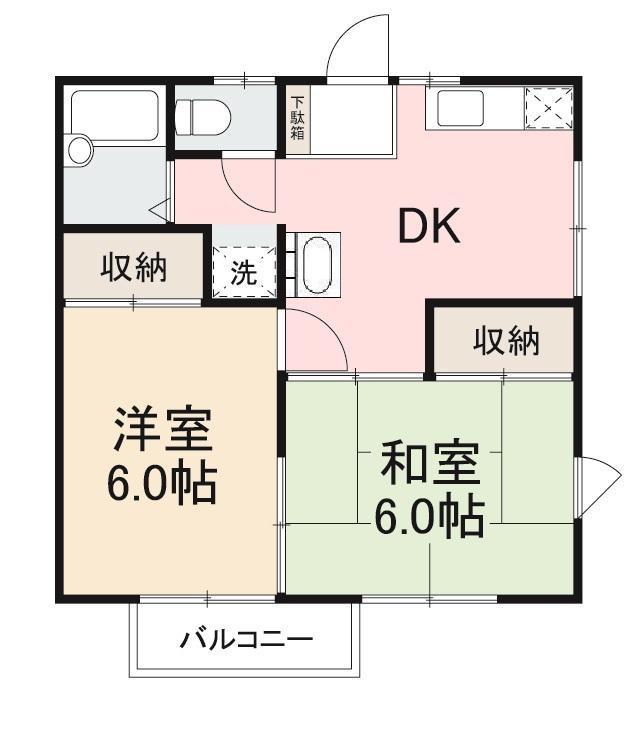 ハイツサンマルコ(2DK/1階)の間取り写真