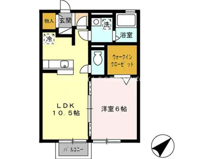 JR飯田線 小坂井駅 徒歩17分 2階建 築18年(1LDK/2階)の間取り写真