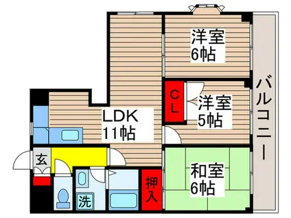 行徳アベニューマンション(3LDK/4階)の間取り写真