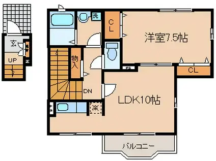 プチメゾン山手(1LDK/2階)の間取り写真