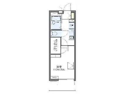 レオパレスエクレールK下大槻(1K/3階)の間取り写真