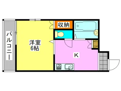 ローズパーク壱番館(1K/3階)の間取り写真