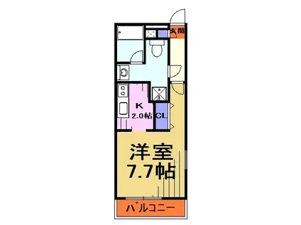プログレス(1K/2階)の間取り写真