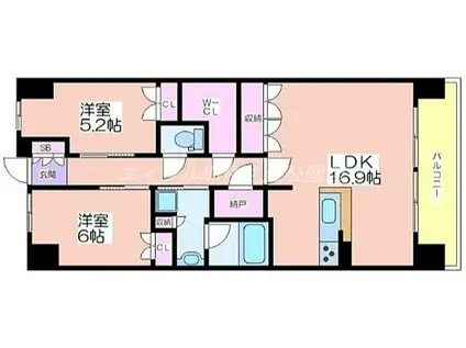 大阪ベイレジデンス(2LDK/15階)の間取り写真