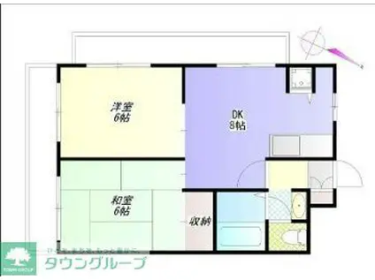 飯尾ビル(1DK/4階)の間取り写真