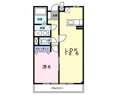 メゾン・ジェルメ225-1(1LDK/2階)の間取り写真
