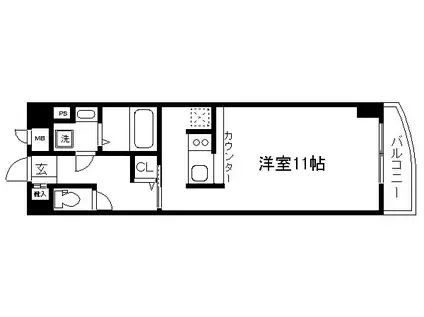 プリモレガーロ西京極(1K/5階)の間取り写真