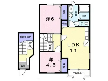 アンジェリーナ(2LDK/2階)の間取り写真