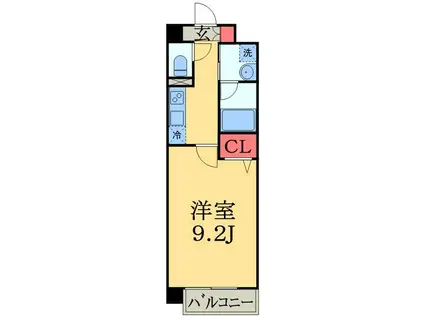 BLUE OCEAN(1K/3階)の間取り写真