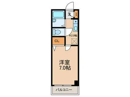 Tビル(1K/5階)の間取り写真