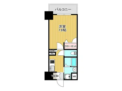 ふぁみゆ弁天町(1K/2階)の間取り写真