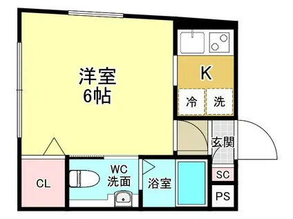 ジュリアス大森中 民泊旅館(ワンルーム/4階)の間取り写真