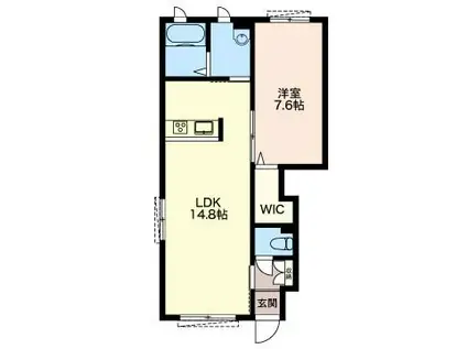 イル シエロ(1LDK/1階)の間取り写真