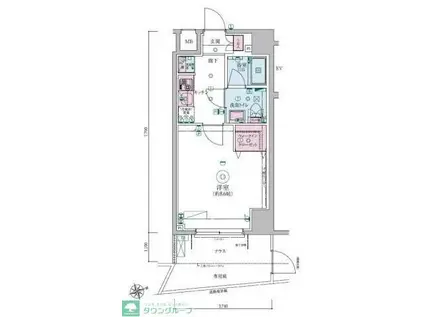 リヴシティ大森西(1K/1階)の間取り写真