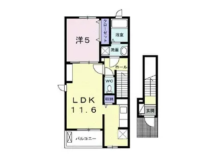 ビオーラ・RIN桜井町(1LDK/2階)の間取り写真