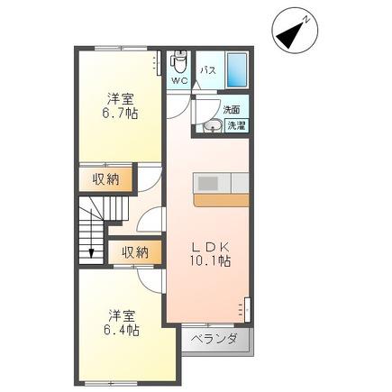 カンタービレ(2LDK/2階)の間取り写真