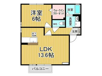 ライネスハイムC(1LDK/1階)の間取り写真