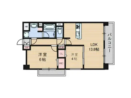 グリーナリー江坂公園(1SLDK/9階)の間取り写真