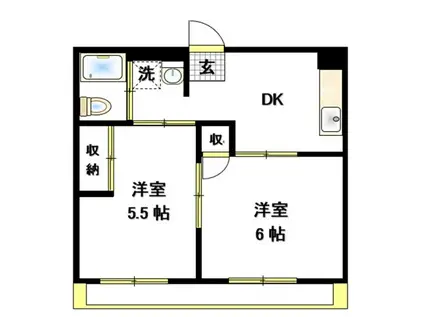 東洋ビル佐原(2DK/5階)の間取り写真