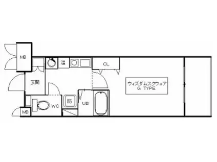 ウィズダムスクウェア(1K/4階)の間取り写真