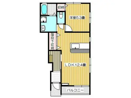グラーティア(1LDK/1階)の間取り写真