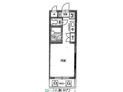 ベルドゥムール草加金明(ワンルーム/2階)の間取り写真