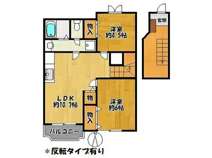 コンフォートコエモンII(2LDK/2階)の間取り写真