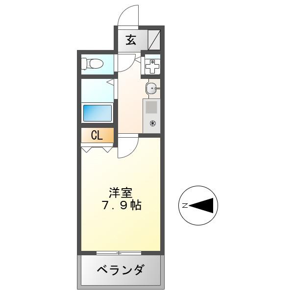 プレサンス栄メディパーク(1K/4階)の間取り写真