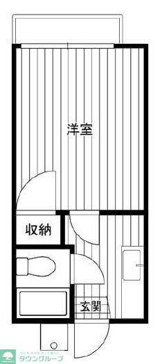 一ツ橋コーポ(1K/2階)の間取り写真