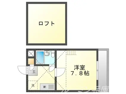 ヨーロピアン B(1K/2階)の間取り写真