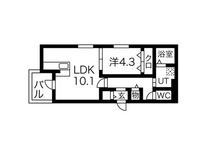 ASTY名駅西(1LDK/3階)の間取り写真