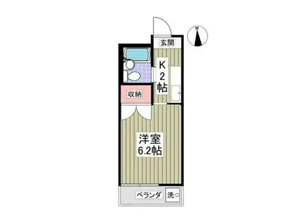 第一ローズハイツ(1K/1階)の間取り写真