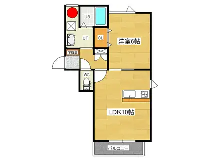 プレミアコートとん田(1LDK/3階)の間取り写真