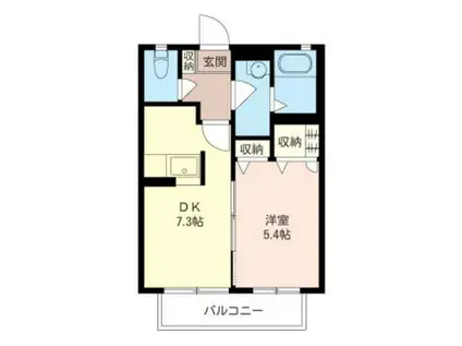 プロヴァンスハイムA(1DK/1階)の間取り写真