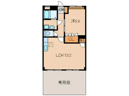 コムス・エルアール(1LDK/1階)の間取り写真