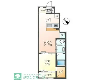 ルクレール(1LDK/1階)の間取り写真