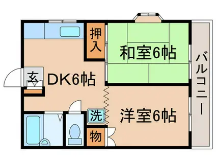 伸光ハイム(2DK/2階)の間取り写真