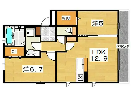 CASAFELICE(2LDK/1階)の間取り写真