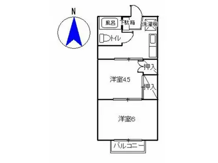 アーバンサニーサイドB(2K/2階)の間取り写真